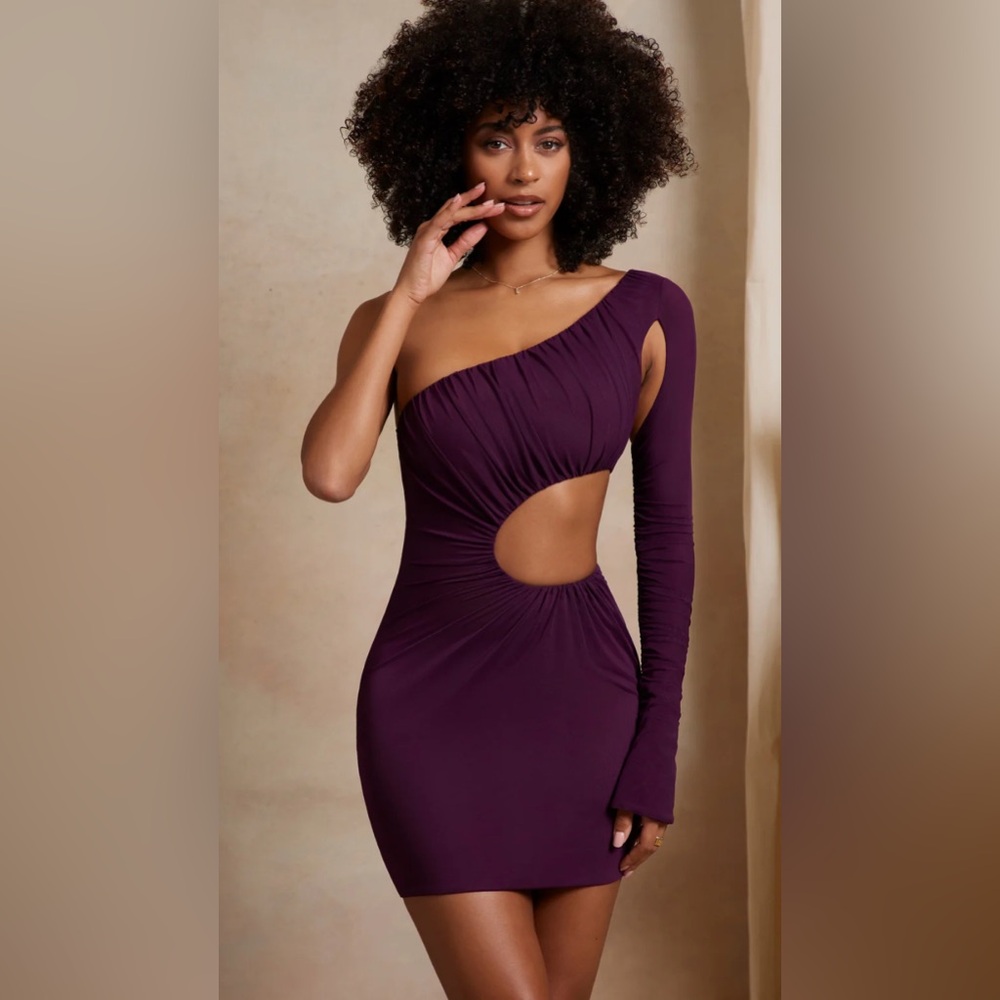 NWT Oh Polly One-Shoulder Purple Dress 8